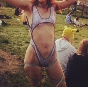 Iridescent Purple Rave Bodysuit